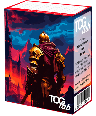 TCG Lab – 100 Bustine Protettive Standard Matte – Rosso – 66x91 mm