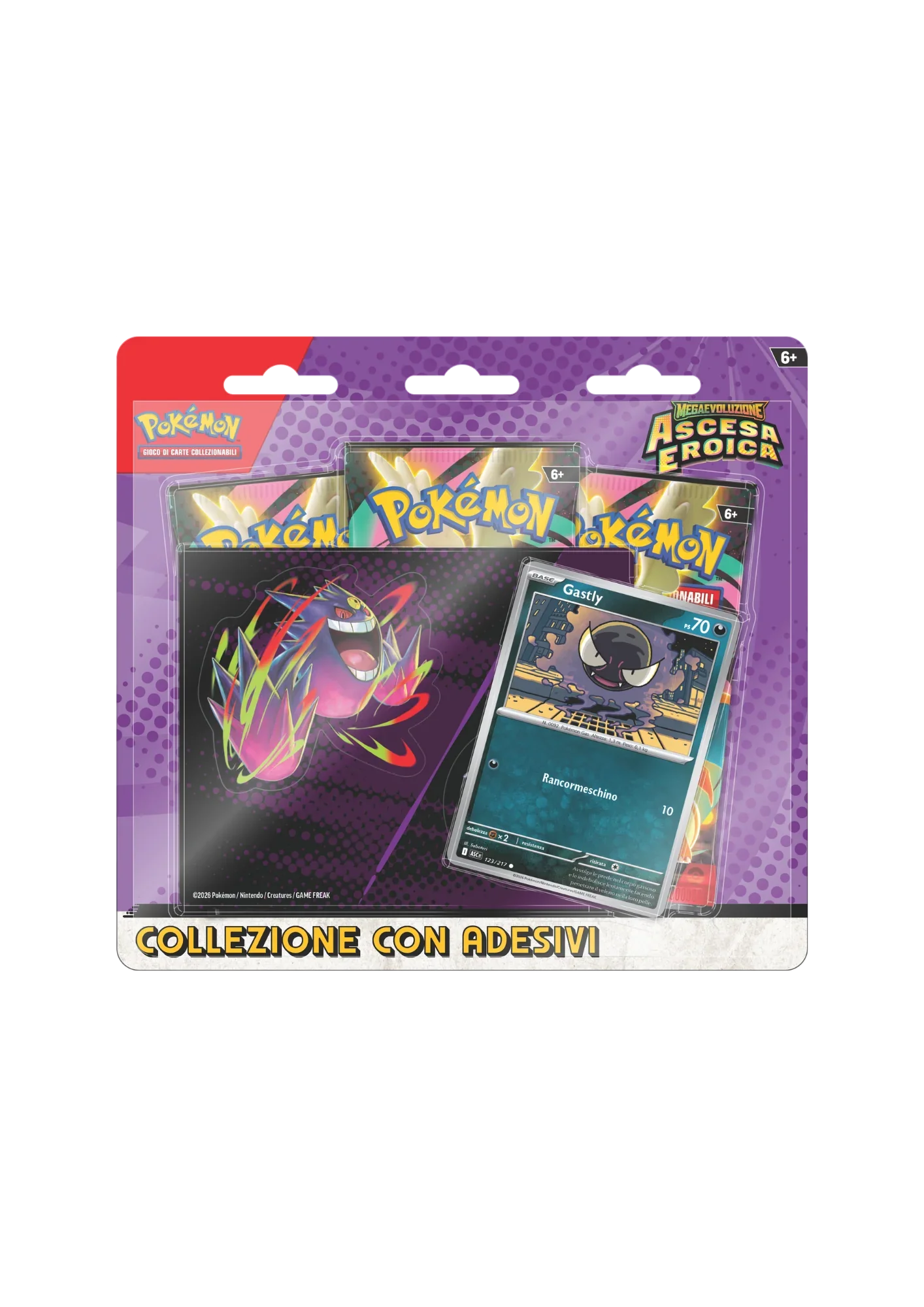 Collezione Gastly con Adesivi dell'espansione Megaevoluzione