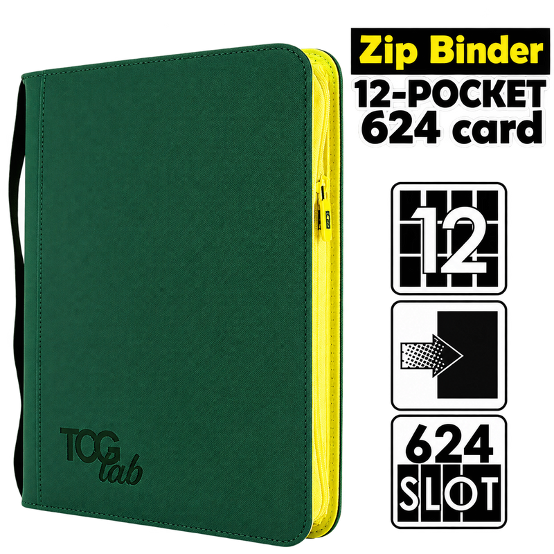 TCG Lab – Album 12 Tasche con Zip Gialla – 624 Carte – Forest Green