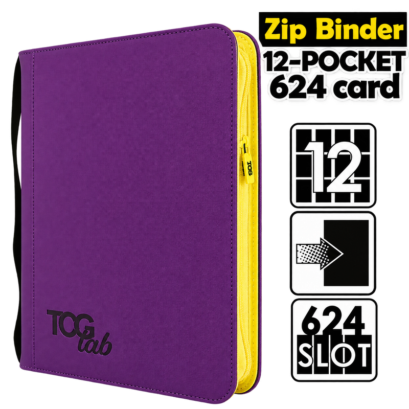 TCG Lab – Album 12 Tasche con Zip Gialla – 624 Carte – Purple