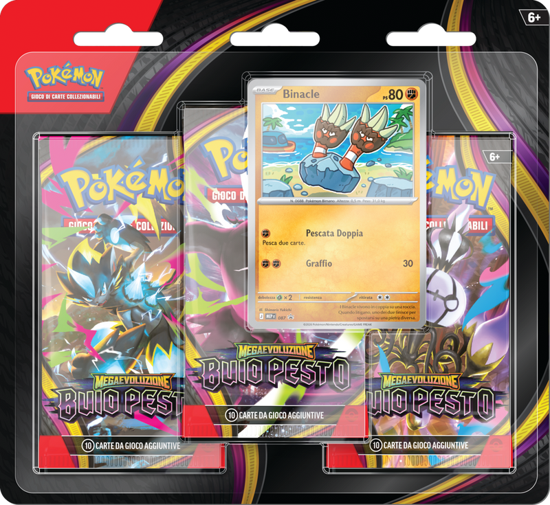 Blister 3 Buste Megaevoluzione - Buio Pesto + Promo Binacle [ITA]