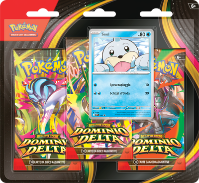 Pokémon Megaevoluzione Dominio Delta – Blister 3 Buste con Seel Promo ITA