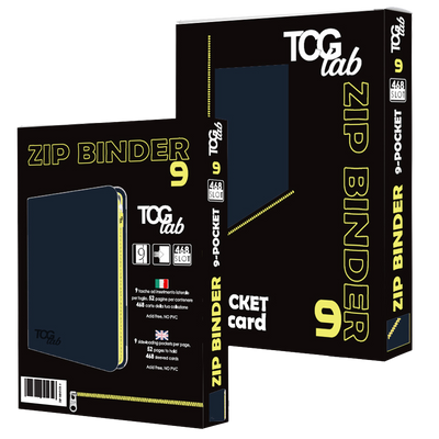 9-Pocket Trading card binder with zipper - 468 blu scuro - zip gialla