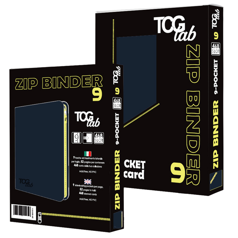 9-Pocket Trading card binder with zipper - 468 blu scuro - zip gialla