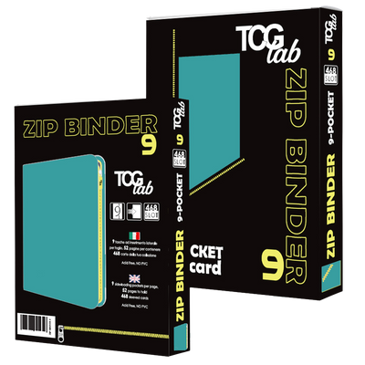 9-Pocket Trading card binder with zipper - 468 celeste - zip gialla