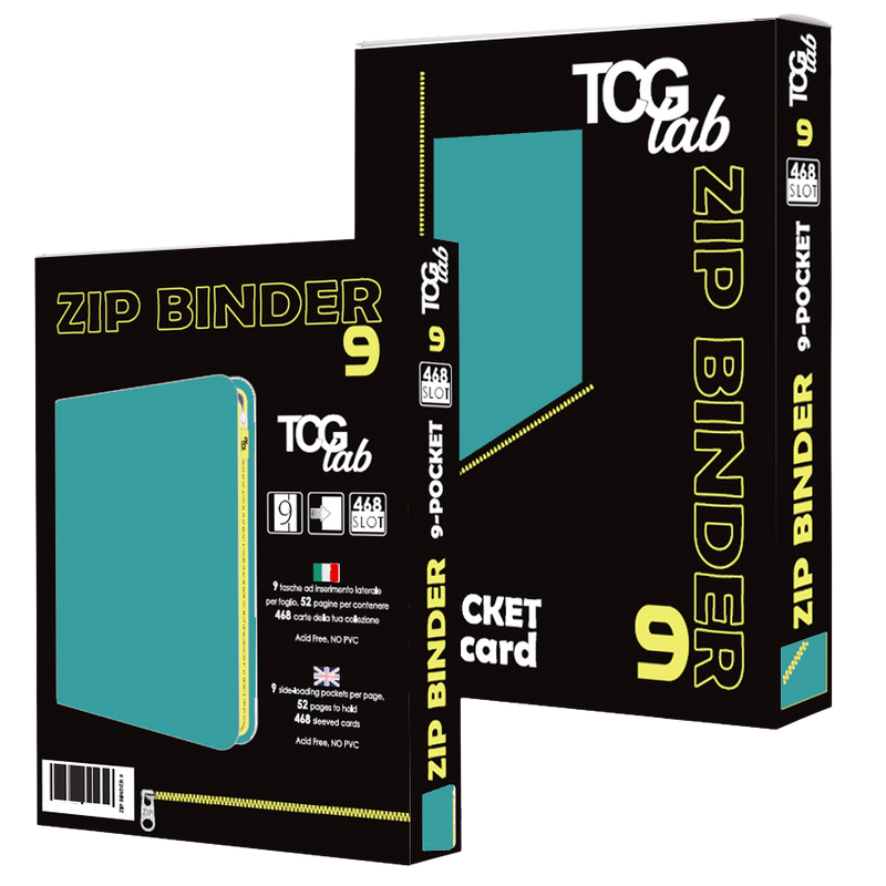 9-Pocket Trading card binder with zipper - 468 celeste - zip gialla