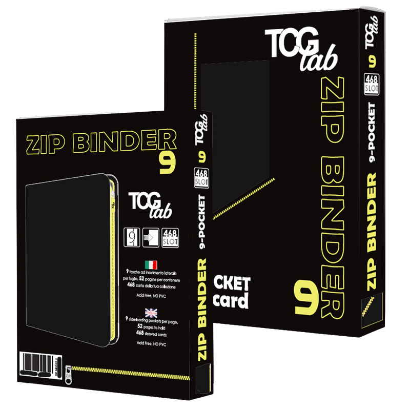 9-Pocket Trading card binder with zipper - 468 nero - zip gialla