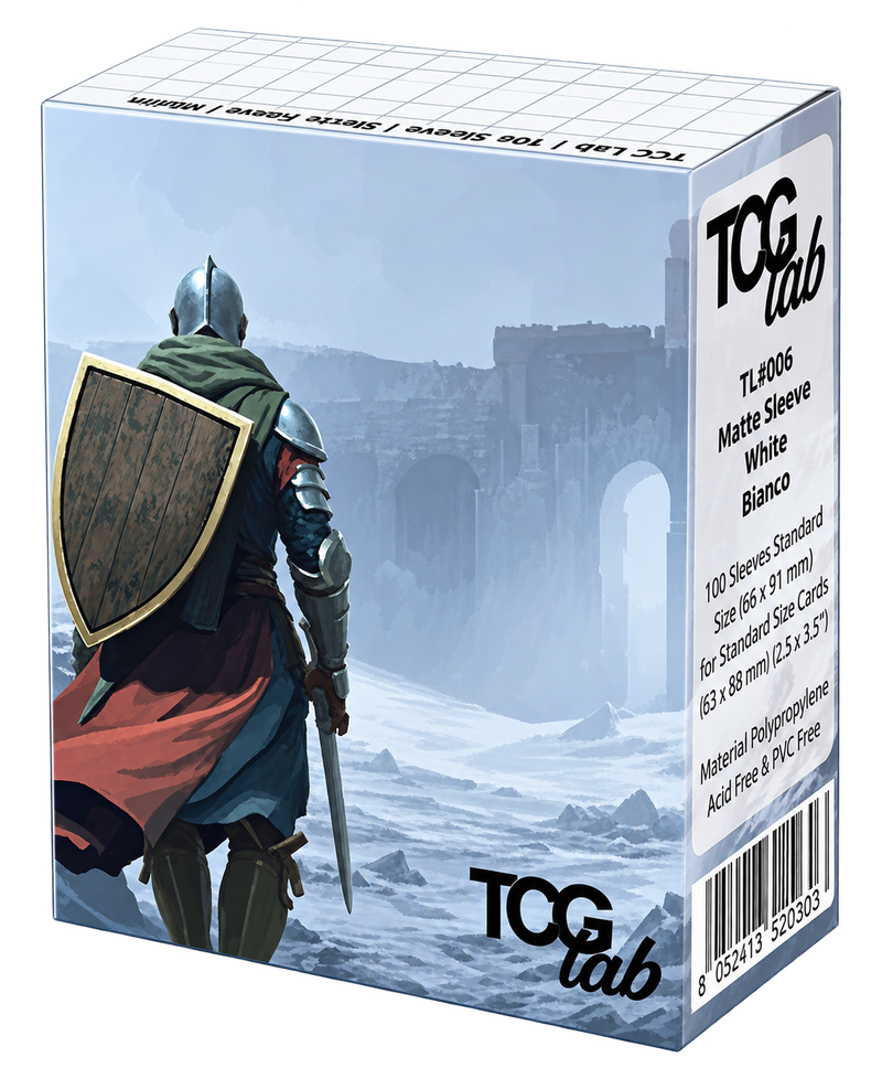 TCG Lab – 100 Bustine Protettive Standard Matte – Bianco – 66x91 mm