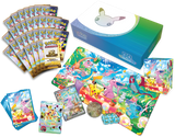 Contenuto della Collezione Ultra Premium Espeon Pokémon 30° Anniversario IT con 30 buste, carte promozionali e accessori esclusivi